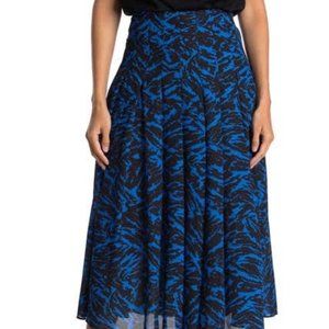 Jason Wu Zebra Print Pleated Midi Skirt